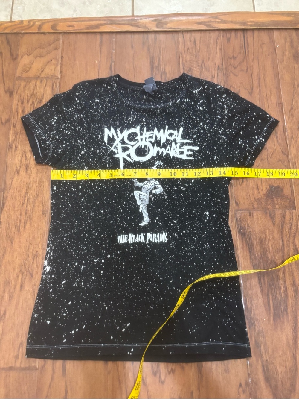 My Chemical Romance The Black Parade Bleach Splatter Graphic Tee Sm Fitted - Picture 9 of 9